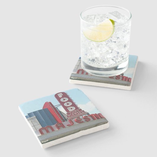 ディナ威厳のあるーアトランタ威厳のある,ディナー威厳のある, ストーンコースター (横)