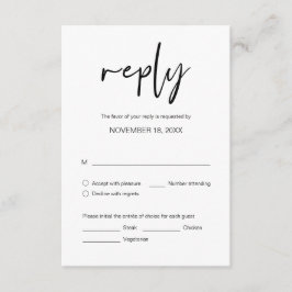 ディナ結婚ーの出欠の返事、食事のオプションEnclosure C エンクロージャーカード
