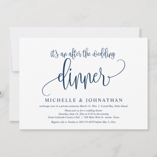 ディナ結婚ーInvの後に行わ結婚れる落ち込み 招待状 (正面)