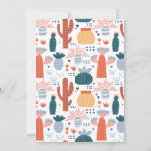 ディノお洒落ダニ恐竜をテーマにした誕生日パーティー 招待状 (裏面)