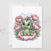 ディノお洒落デライトガール赤ちゃんシャワー招待状 招待状 (裏面)