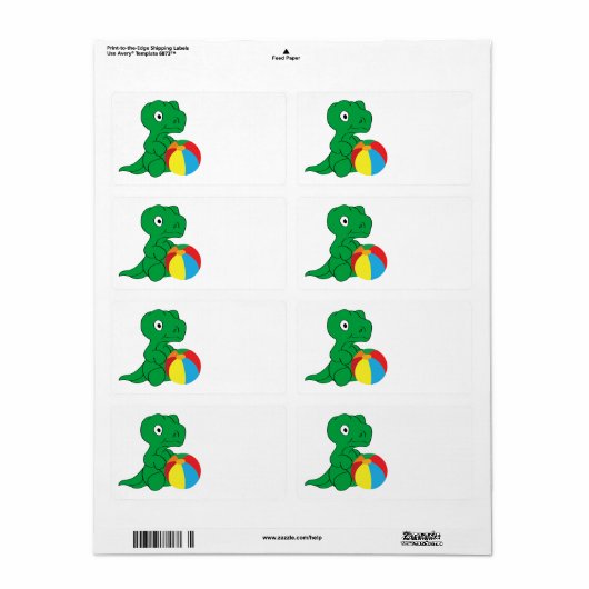 ディノとボール ラベル (フルシート)