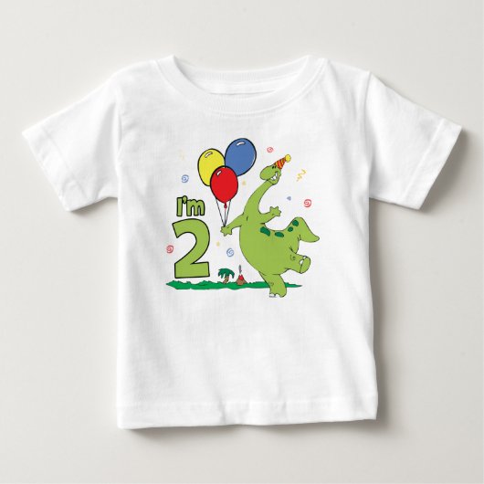 ディノの二回目の誕生日 ベビーTシャツ (正面)