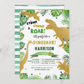 ディノアイランドディノバースデーパーティー誕生日 招待状 (正面/裏面)