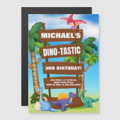 ディノアドベンチャー誕生日Exvasanza – 轟音を鳴らすおもしろい! マグネット招待状 (正面/裏面)