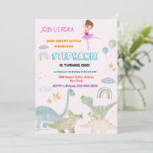 ディノカスタムバレリーナバレエ誕生日パーティー 招待状 (スタンド正面)