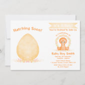 ディノカスタム水彩恐竜の男の子の赤ちゃんシャワー 招待状 (正面)