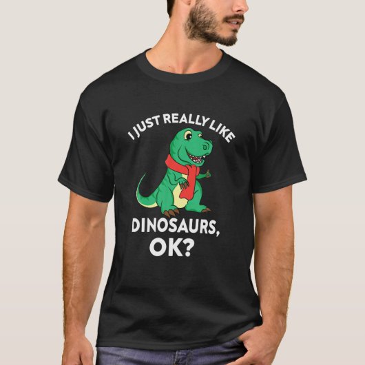 ディノカッコいいスおもしろいギフトは恐竜が大好き Tシャツ (正面)