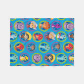 ディノカラフルランチパターン フリースブランケット (正面(横))