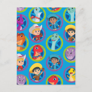 ディノカラフルランチパターン ポストカード