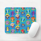 ディノカラフルランチパターン マウスパッド (マウス)