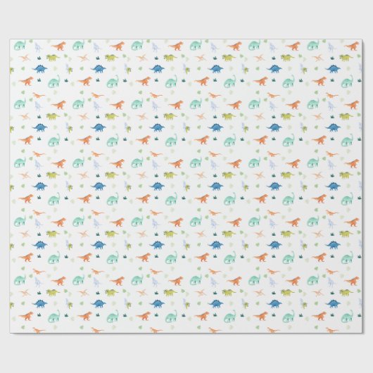ディノカラフル恐竜誕生日包装紙 ラッピングペーパー (フラット)