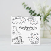 ディノカラーリングページボーイカードハッピーバレンタインデー (スタンド正面)