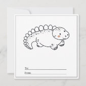 ディノカラーリングページボーイカードハッピーバレンタインデー (裏面)