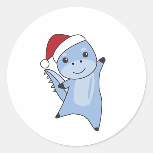 ディノクリスマスディノスウィンターアニマルズ ラウンドシール (正面)