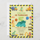 ディノクルーズ建築第5誕生日恐竜 招待状 (正面)