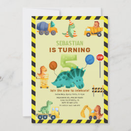 ディノクルーズ建築第5誕生日恐竜 招待状