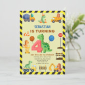 ディノクルーズ建築4thバースデー恐竜 招待状 (スタンド正面)