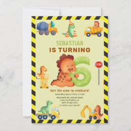 ディノクルーズ第6誕生日建築恐竜 招待状