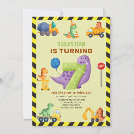 ディノクルーズ7誕生日建築恐竜 招待状