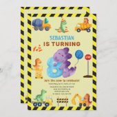 ディノクルーズ8誕生日建築恐竜 招待状 (正面/裏面)