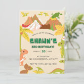 ディノサールテーマボーイバースデーパーティー 招待状 (スタンド正面)