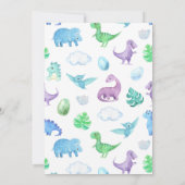 ディノスリートレックスボーイ3rd恐竜誕生日 招待状 (裏面)