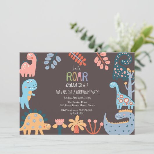 ディノスレッツローア子供の誕生日 招待状 (スタンド正面)
