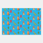 ディノス、ロケット、クマのラッピング紙 ラッピングペーパーシート (正面2)