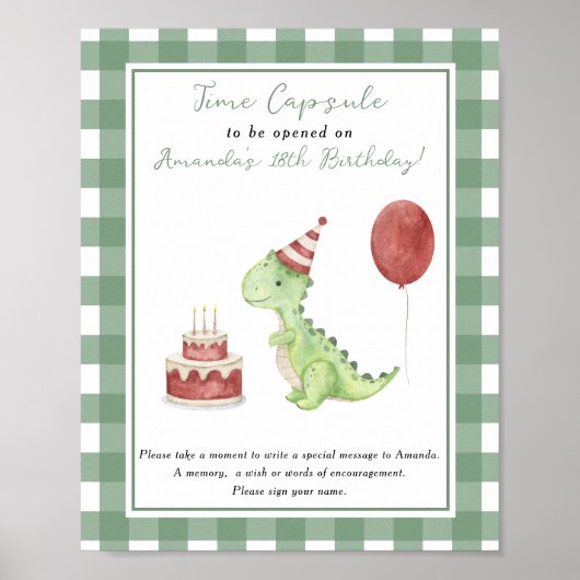 ディノタイムカプセル1歳男女兼用誕生日 ポスター (正面)
