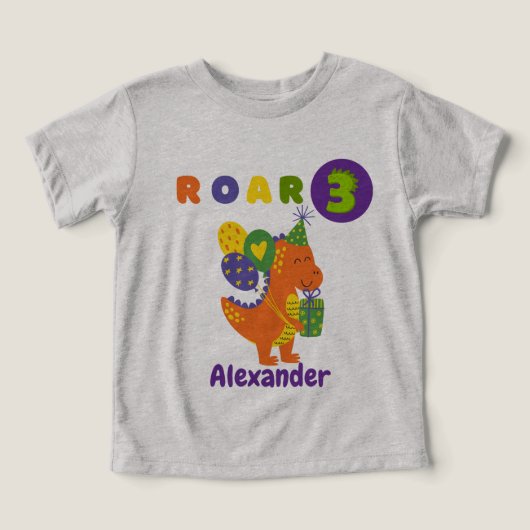 ディノタスティック誕生日パーティーボーイ幼児Tシャツ (デザイン正面)