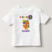 ディノタスティック誕生日パーティー3歳Tシャツ トドラーTシャツ (正面)
