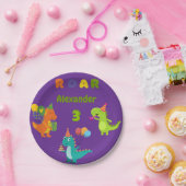 ディノタスティック3歳の誕生日パーティー ペーパープレート (パーティー)