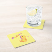 ディノダニのパーティーでおもしろいに轟音！ スクエアペーパーコースター (インサイチュ)