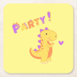 ディノダニのパーティーでおもしろいに轟音！ スクエアペーパーコースター