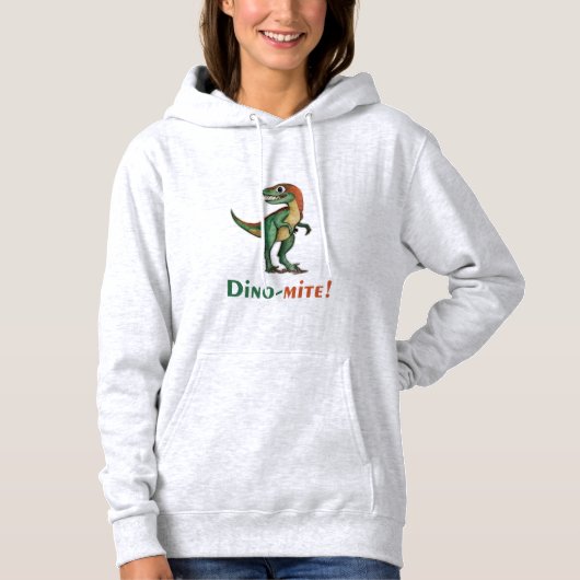 ディノダニデザインTシャツフード付きスウェットシャツ パーカ (正面)