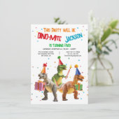 ディノダニ恐竜のおもちゃ誕生日パーティー 招待状 (スタンド正面)