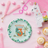 ディノダニ恐竜の誕生祝いパーティー ペーパープレート (パーティー)