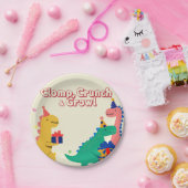 ディノダニ誕生日招待状 ペーパープレート (パーティー)