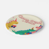 ディノダニ誕生日招待状 ペーパープレート (アングル)