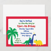 ディノダニ誕生日招待状 招待状 (正面/裏面)