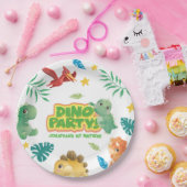 ディノテーマかわいい恐竜1st誕生日パーティー ペーパープレート (パーティー)