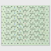 ディノテーマオンミントグリーンキッズ誕生日ギフト ラッピングペーパー (フラット)