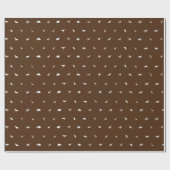 ディノテーマ子供へ誕生日、ホワイトオンブラウン ラッピングペーパー (フラット)