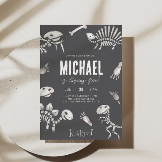 ディノディグテーマ誕生日 招待状