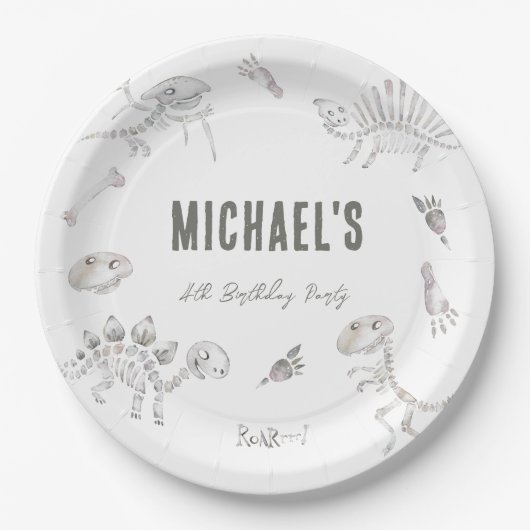 ディノディグラウンド誕生日 ペーパープレート (正面)