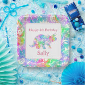 ディノディグレインボー ペーパープレート (パーティー)