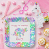 ディノディグレインボー ペーパープレート (パーティー)