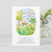 ディノデライトベビーシャワー招待状 招待状 (スタンド正面)