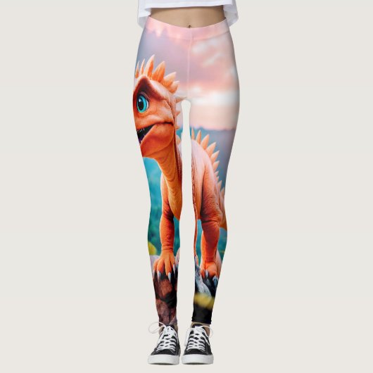 ディノデライト：美しい恐竜プリントレギンス» レギンス (正面)